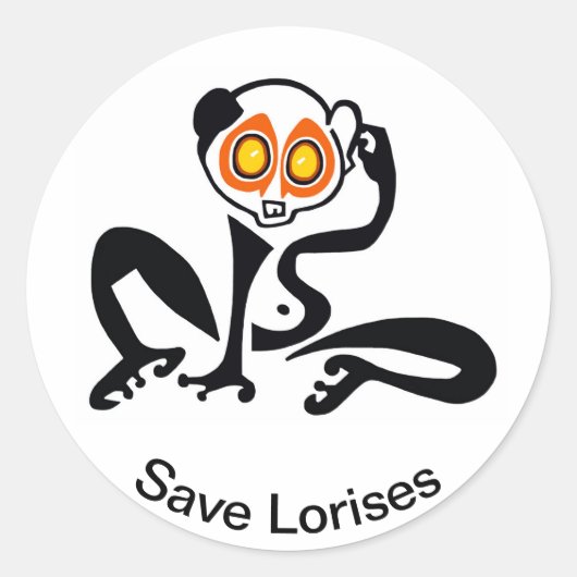 Sticker Rond Faune - Cute Save LORISES - Nature -Sticker (Devant)