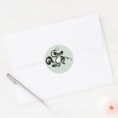 Sticker Rond Faune - Graphic AYE-AYE - Primate - Lemur (Enveloppe)