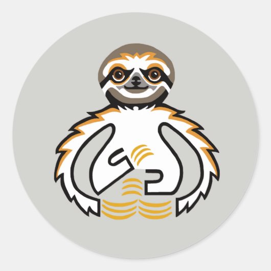 Sticker Rond Faune - Graphique Cool SLOTH - Nature - Ecologie (Devant)