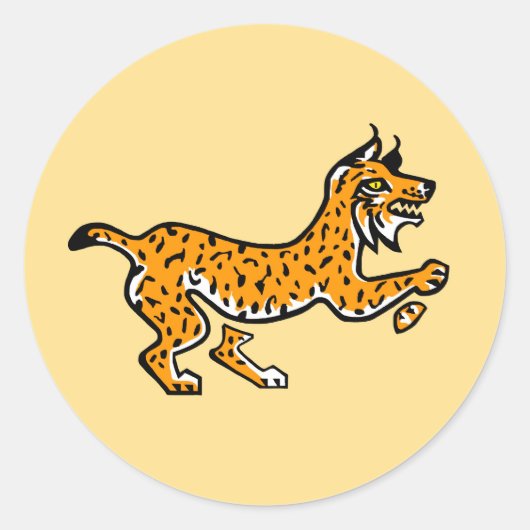 Sticker Rond Faune - Graphique Ibérique LYNX - Conservation - (Devant)
