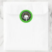 Sticker Rond Faune - Graphisme ECHIDNA - Nature - Vert (Sac)