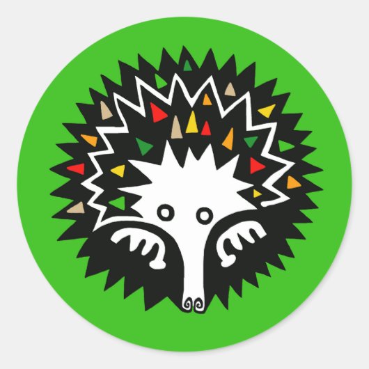 Sticker Rond Faune - Graphisme ECHIDNA - Nature - Vert (Devant)