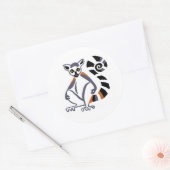 Sticker Rond Faune - LEMUR à queue cerclée - Madagascar-Primate (Enveloppe)