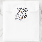 Sticker Rond Faune - LEMUR à queue cerclée - Madagascar-Primate (Sac)