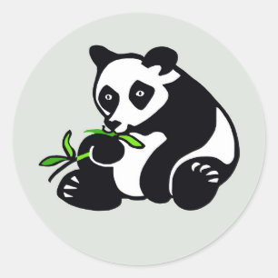 Sticker Rond Faune - Mignonne Ours PANDA - Conservation - Chine