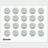 Sticker Rond fausse feuille d'or opal merci (Feuille)