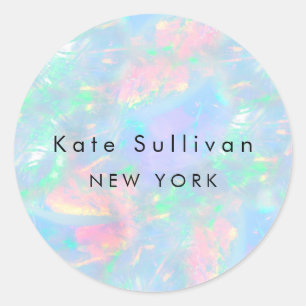 Sticker Rond fausse holographie opale design classique rond aut