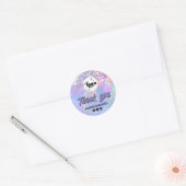 Sticker Rond fausse parties scintillant opal merci (Enveloppe)