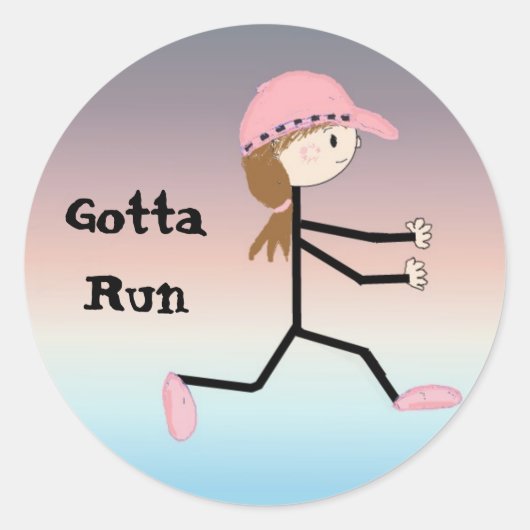 Sticker Rond Faut Courir (Devant)