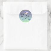 Sticker Rond Faut Courir (Sac)