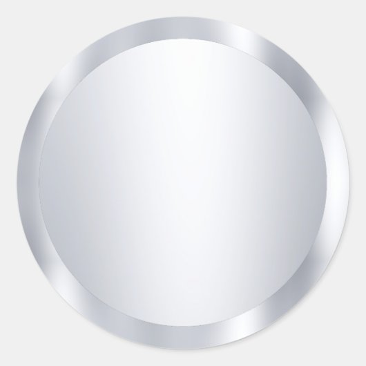 Sticker Rond Faux Argent Vierge Modèle Moderne Ajoutez Votre Te (Devant)