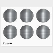 Sticker Rond Faux brossé métal acier inoxydable Arrière - plan (Feuille)