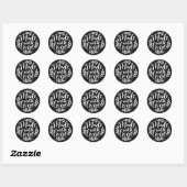 Sticker Rond Faux Chalkboard Lettres Fabriquées Avec Amour (Feuille)
