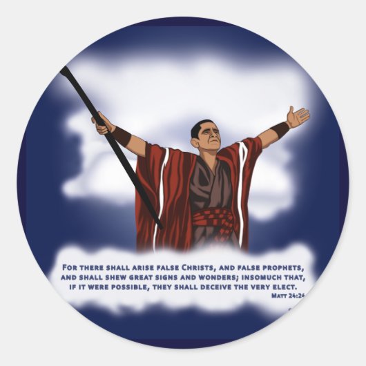 Sticker Rond Faux Christ (Obama) (Devant)