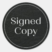 Sticker Rond Faux cuir | Copie Signée simple Comique de roman (Devant)