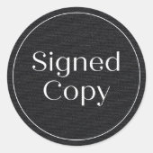 Sticker Rond Faux Denim | Copie Signée simple Comique de roman (Devant)