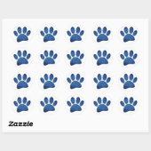 Sticker Rond Faux Denim Jeans Chien Paw Texture Imprimée Classi (Feuille)