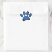 Sticker Rond Faux Denim Jeans Chien Paw Texture Imprimée Classi (Sac)