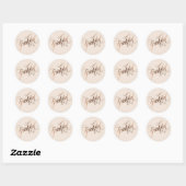 Sticker Rond Faux-foil Élégant Grateful Script pour Thanksgivin (Feuille)