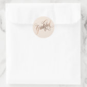 Sticker Rond Faux-foil Élégant Grateful Script pour Thanksgivin (Sac)