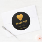 Sticker Rond Faux Foil Gold Mariage Merci (Enveloppe)