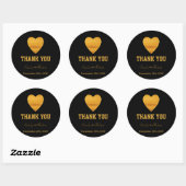 Sticker Rond Faux Foil Gold Mariage Merci (Feuille)