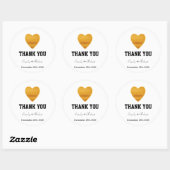 Sticker Rond Faux Foil Gold Mariage Merci (Feuille)