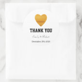 Sticker Rond Faux Foil Gold Mariage Merci (Sac)