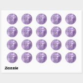 Sticker Rond Faux Glittery Light Purple Foil 50e anniversaire (Feuille)