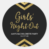 Sticker Rond Faux Gold Chevron (Devant)