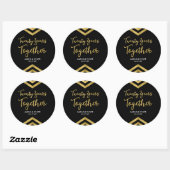 Sticker Rond Faux Gold Chevron 20e anniversaire de la fête (Feuille)