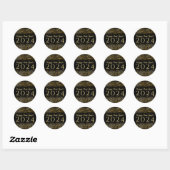 Sticker Rond Faux Gold Confetti Bonne année 2019 (Feuille)