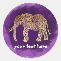 faux gold elepher purple brusstroke