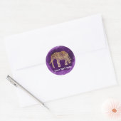 Sticker Rond faux gold elepher purple brusstroke (Enveloppe)