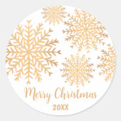 Sticker Rond Faux Gold Faux Joyeux Noël (Devant)