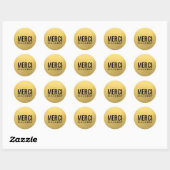 Sticker Rond Faux GOLD FOIL Black MERCI BEAUCOUP (Feuille)