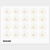 Sticker Rond Faux Gold Foil Confetti, Baby shower (Feuille)