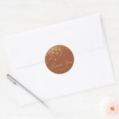 Sticker Rond Faux Gold Foil Confetti Dots Merci Terracotta (Enveloppe)