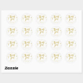 Sticker Rond Faux Gold Foil Confetti Merci (Feuille)