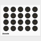 Sticker Rond Faux Gold Foil Confetti | Merci Mariage Favor (Feuille)