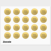 Sticker Rond Faux GOLD FOIL Nom et adresse de retour (Feuille)