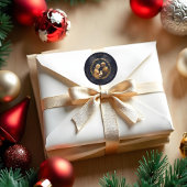 Sticker Rond Faux Gold Holy Family Nativity Exquisite Christmas