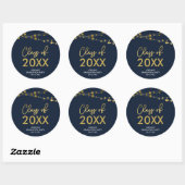 Sticker Rond Faux Gold Lights Classe de 2022 Graduation Party (Feuille)