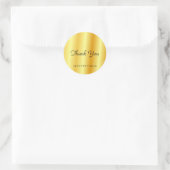 Sticker Rond Faux Gold Metallic Look Merci Monogramme (Sac)