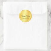 Sticker Rond Faux Gold Metallic Look Script tendance élégant (Sac)