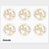 Sticker Rond Faux Gold Mistletoe et Holly (Feuille)