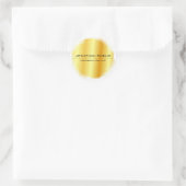 Sticker Rond Faux Gold Modern Elegant Simple Design Modèle (Sac)