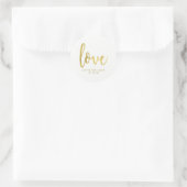 Sticker Rond Faux Gold moderne sur Mariage blanc (Sac)