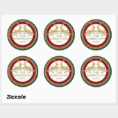 Sticker Rond Faux Gold Parties scintillant Moderne Reindeer Per (Feuille)