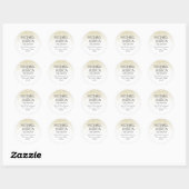 Sticker Rond Faux Gold Parties scintillant Nom et adresse perso (Feuille)